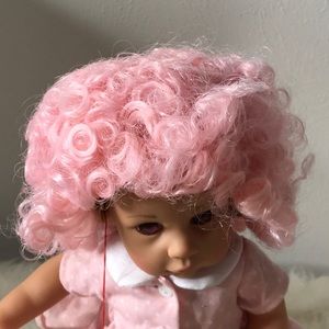 NWT vintage Monique Collection pink Clown doll wig 14-15 inches